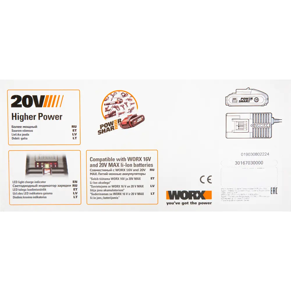 WORX Powershare 20V: универсальный аккумуляторный комплект для инструментов 82342463 STLM-0024929 - Вид №5