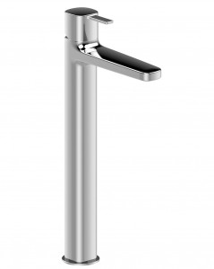 M106WF  Смеситель для раковины на 1 отверстие, высокий изливвылет 17 см ручка ограничитель потока воды до 5 л/мин при 3 бар подводка без донного клапана Fantini Rubinetti LAMÉ