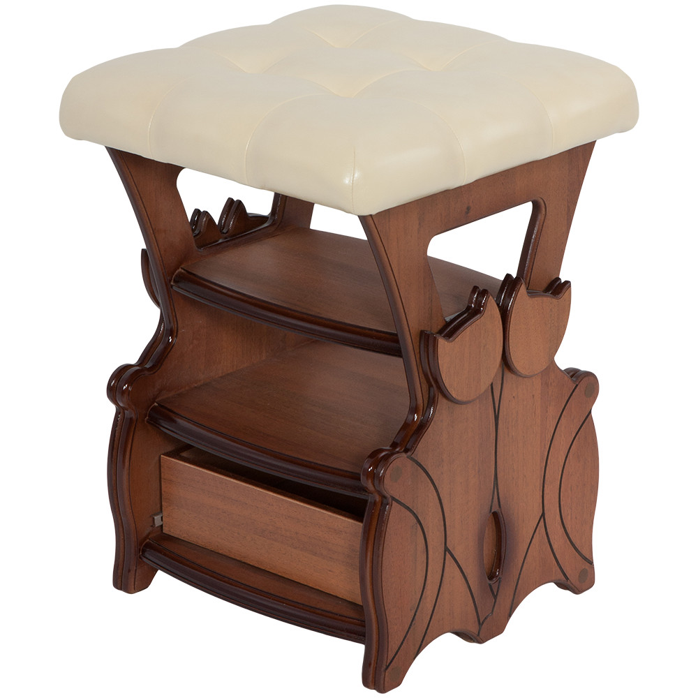 11178 Табурет Марта 2 с ящиком Орех Ваниль BOGACHO 4627138236499 - Вид №2