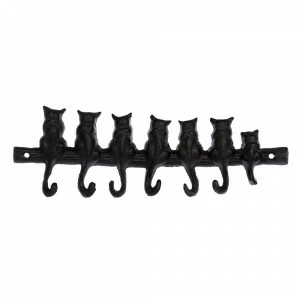 Вешалка настенная на 7 крючков черная 30 см "Котята" BLUMEN HAUS ЖИВОТНЫЕ 00-3971638 Черный