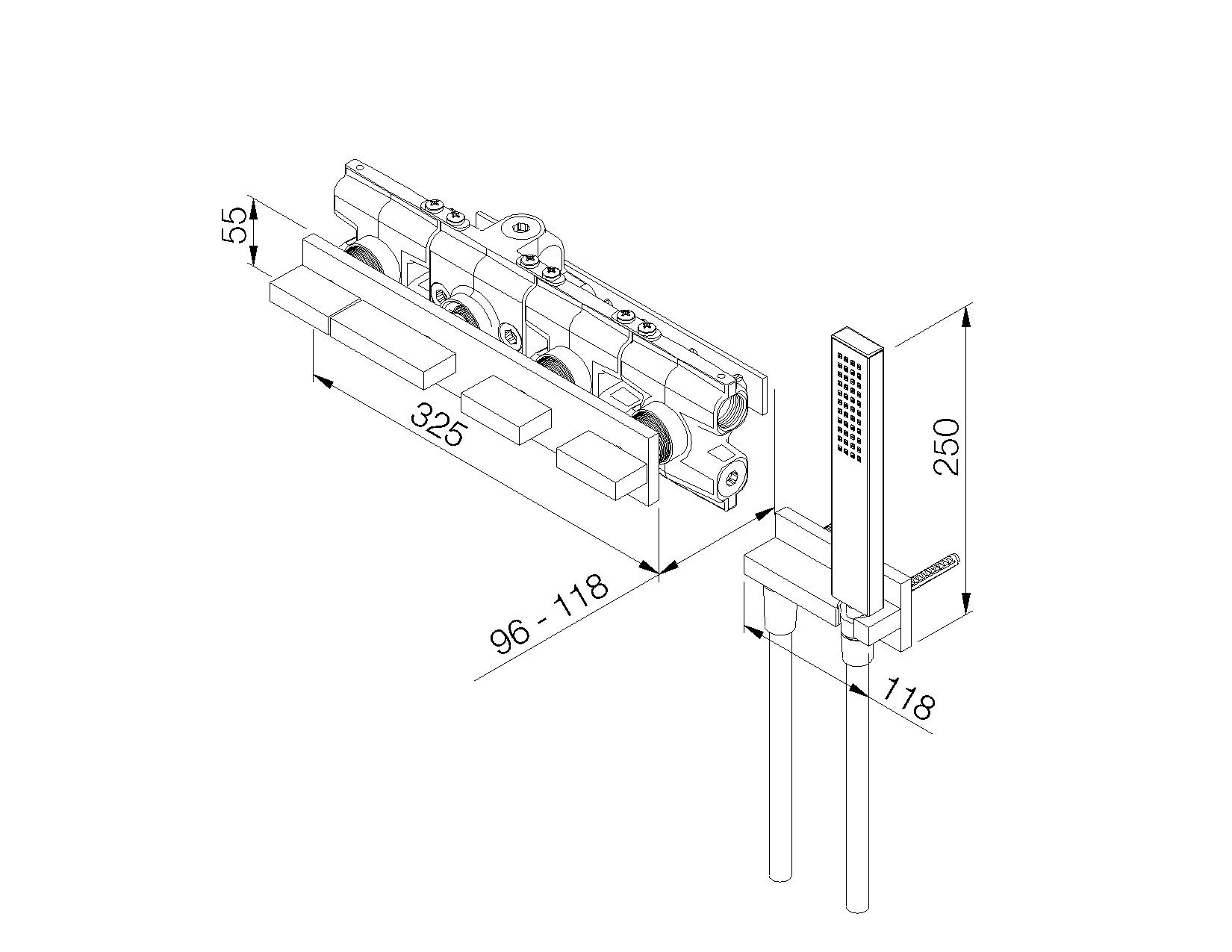 Смеситель для душа с ручным душем rvb ANDREW ARCH-00131642 - Вид №2