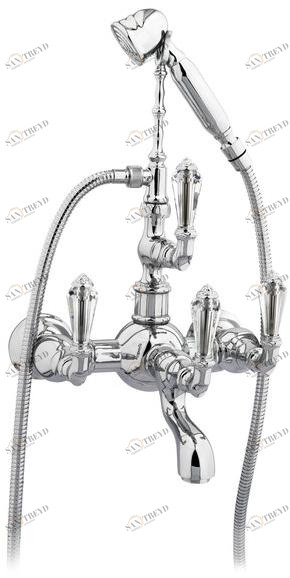 Bronces Mestre Настенный смеситель для ванны на 2 отверстия с ручным душем Retro 035616.f00.50