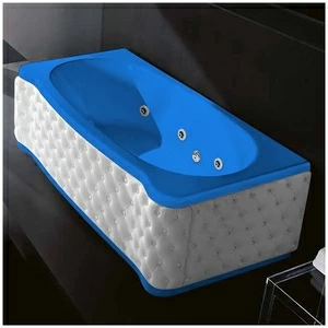 Ванна Gruppo treesse New Classic Young STX-V674B-SX-KBS-G голубая с гидромассажем и дезинфекцией прямоугольная левая белая кожа