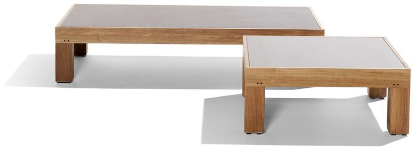 TRIBÙ Низкий квадратный журнальный столик из тика Pure sofa 01282 - Вид №1