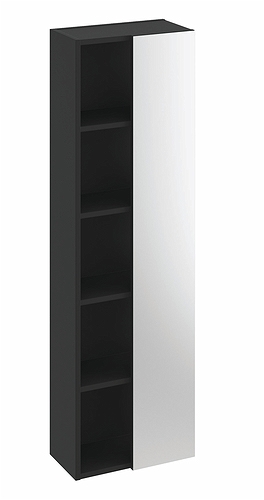 9742372111 IDO Elegant стеллаж, с зеркалом, 400 мм, черный матовый - Вид №6