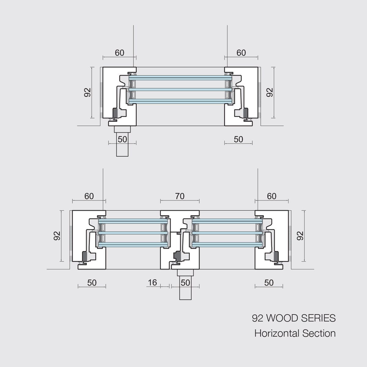 Деревянная распашная оконная дверь с двойным остеклением Carminati Skyline System ARCH-00018422 - Вид №6