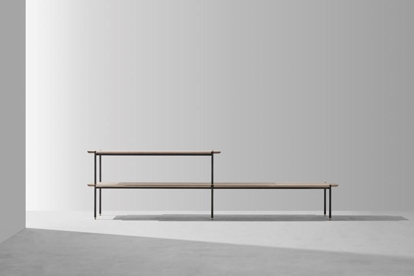 District Eight Скамейка из стали и дерева Stacking M234  - Вид №1