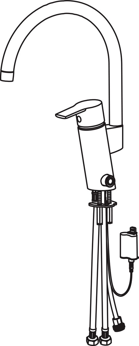 Oras 2839F Смеситель для кухни с клапаном, 6 V 2839F Cubista Хром  - Вид №2