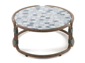 Круглый журнальный столик с мраморной и бетонной столешницей