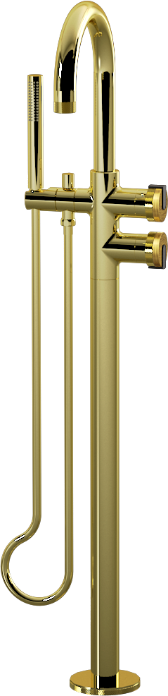 E-11554-R1BAU-L1MBK-PB Смеситель напольный отдельностоящий (внешняя часть) GRAFF MOD+