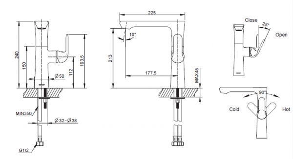 Смеситель для кухни с высоким изливом FLOW F171105C-A bravat - Вид №2