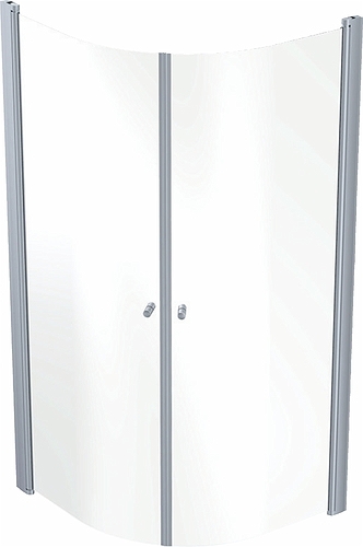 500.999.00.5 IDO Showerama 10-4 душевая стенка для круглого углового душа, IDO Showerama 10-4, белые профили / матовое стекло, 900x900 мм  - Вид №2