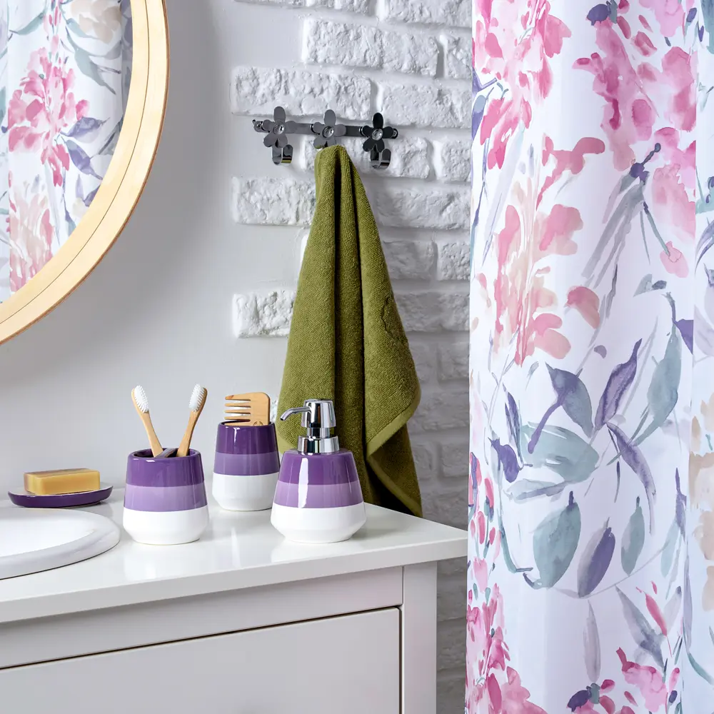 Стакан для зубных щёток «Trait» с разделителем керамика цвет фиолетовый VERRAN STLM-2075600 - Вид №1