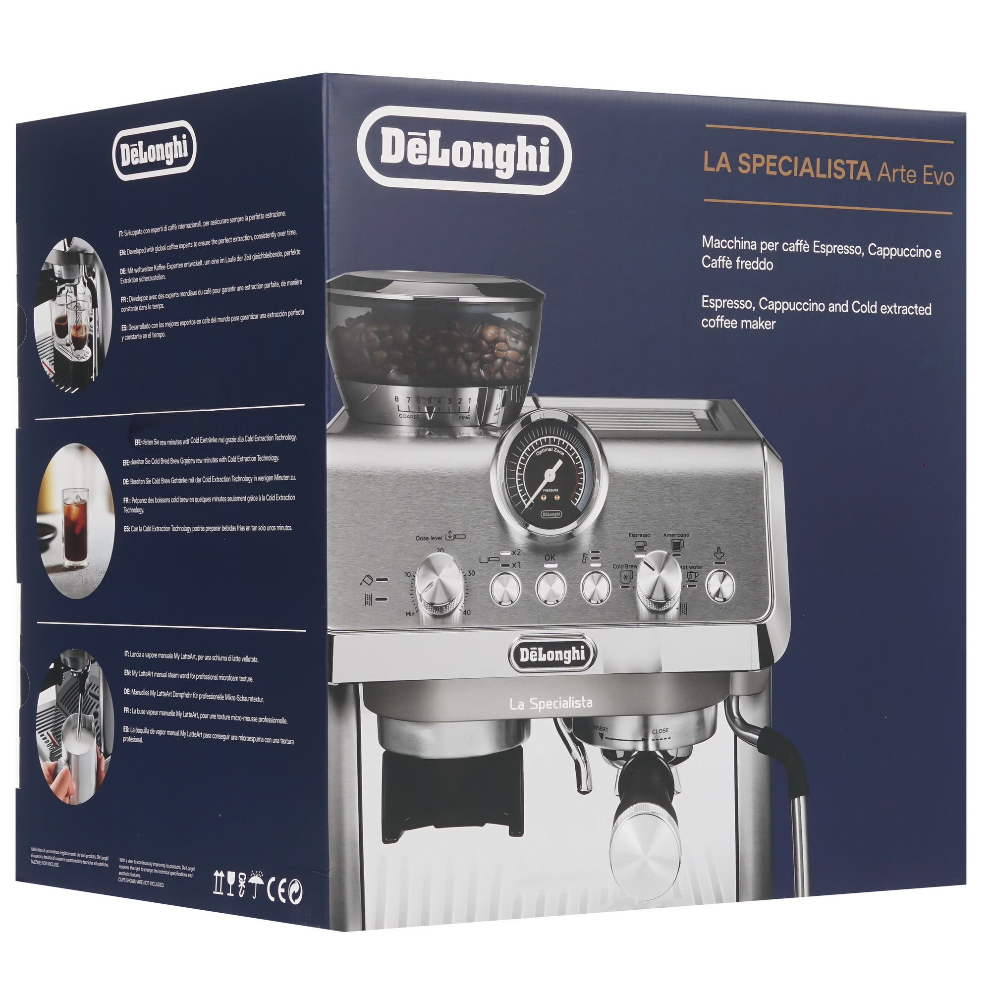 9098623 Кофеварка рожковая Delonghi EC9255.T серебристый STDN-0007225 - Вид №9