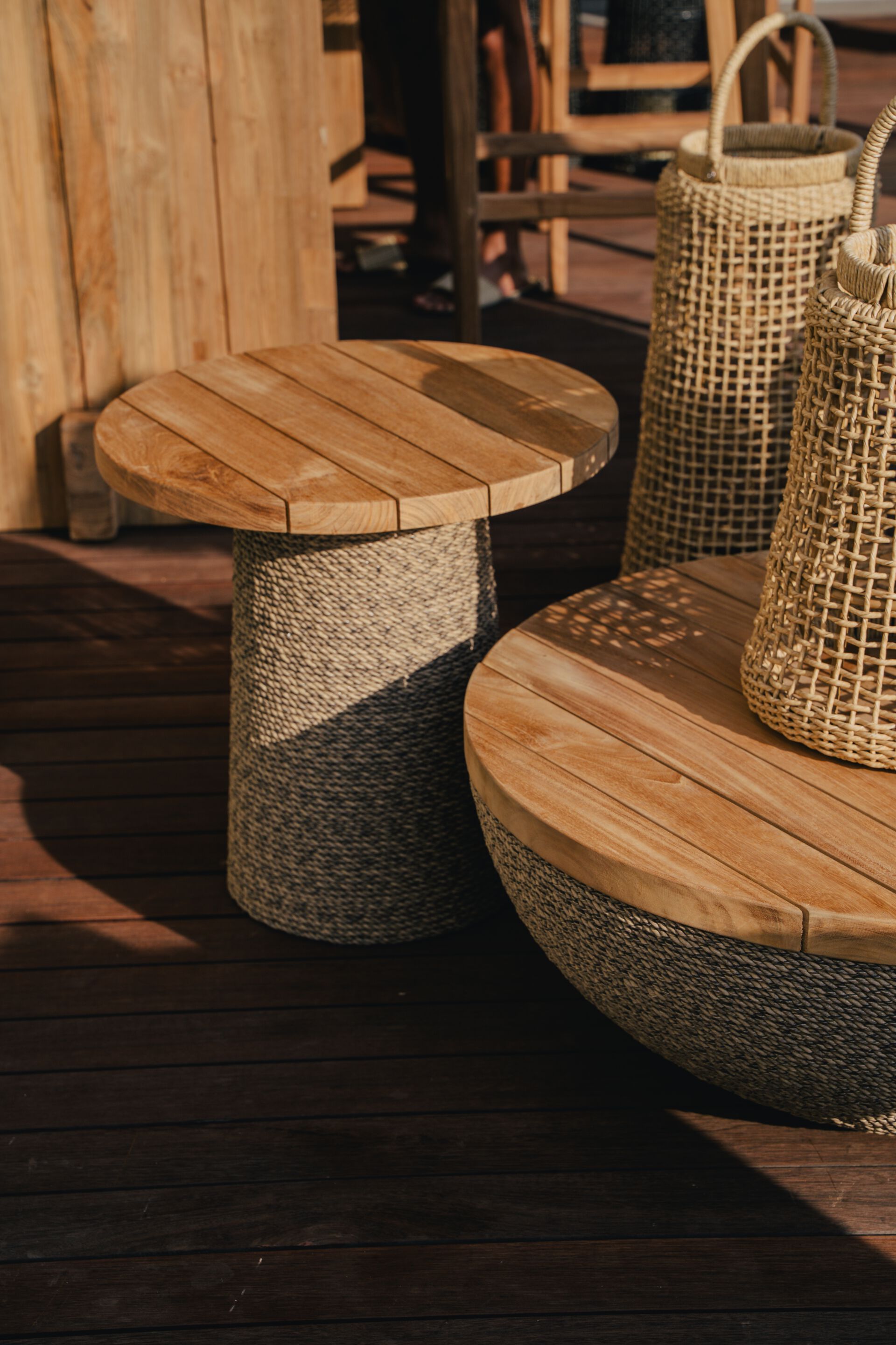 Твердый деревянный круглый низкий садовый журнальный столик cbdesign Navy ARCH-00139680 - Вид №6