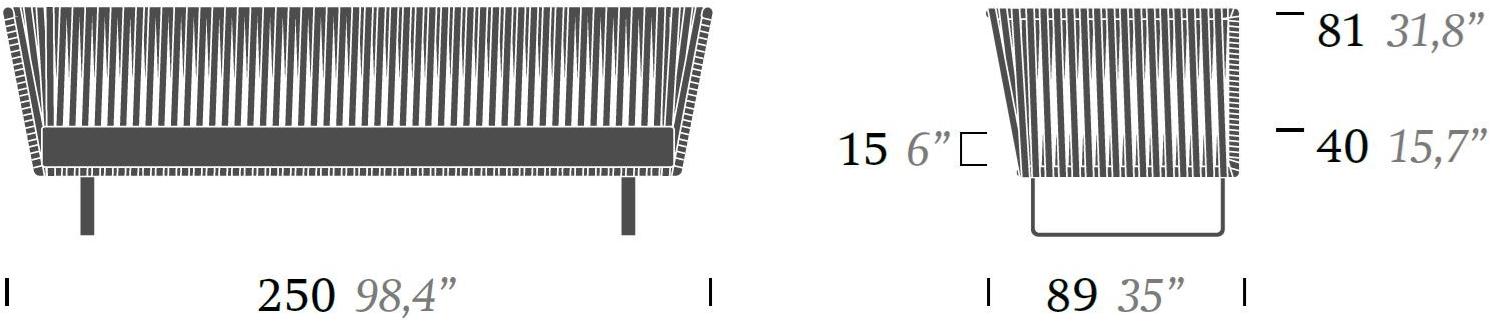 Kettal 3-х местный садовый диван с тканевой обивкой Bitta lounge sun-id-1363791 - Вид №3