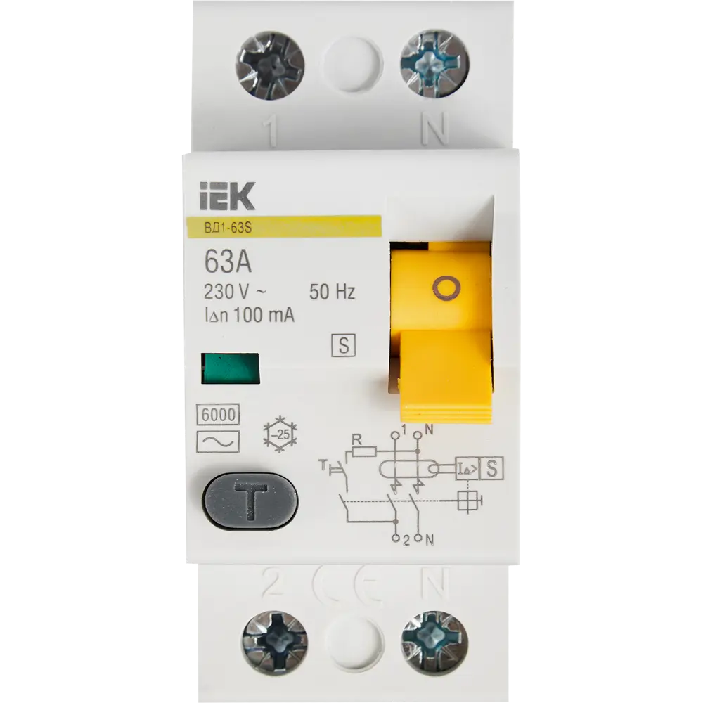 УЗО IEK ВД1-63S 2Р - защита от токов утечки в электросетях 82309850 STLM-0024388 - Вид №1