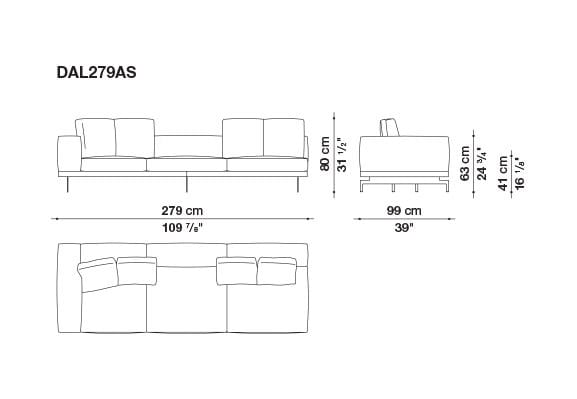 3-местный тканевый диван с полуостровом B&B Italia док ARCH-00061121 - Вид №182