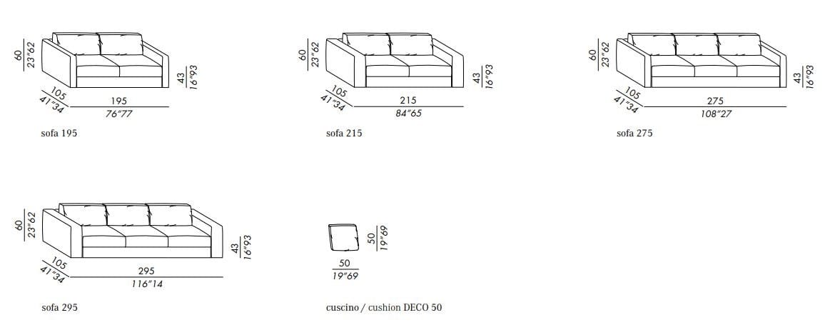 Ткань изогнутый съемный диван Meridiani Harold ARCH-00034371 - Вид №8