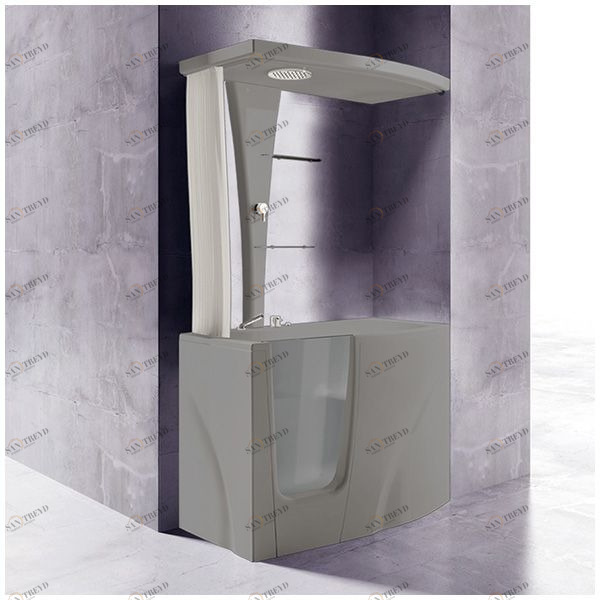 Ванна с кабиной GRUPPO TREESSE GEN-Y TOP STD-V3417|B3411-DX серая угловая сидячая с дверью правосторонняя STDV3417B3411DXSE