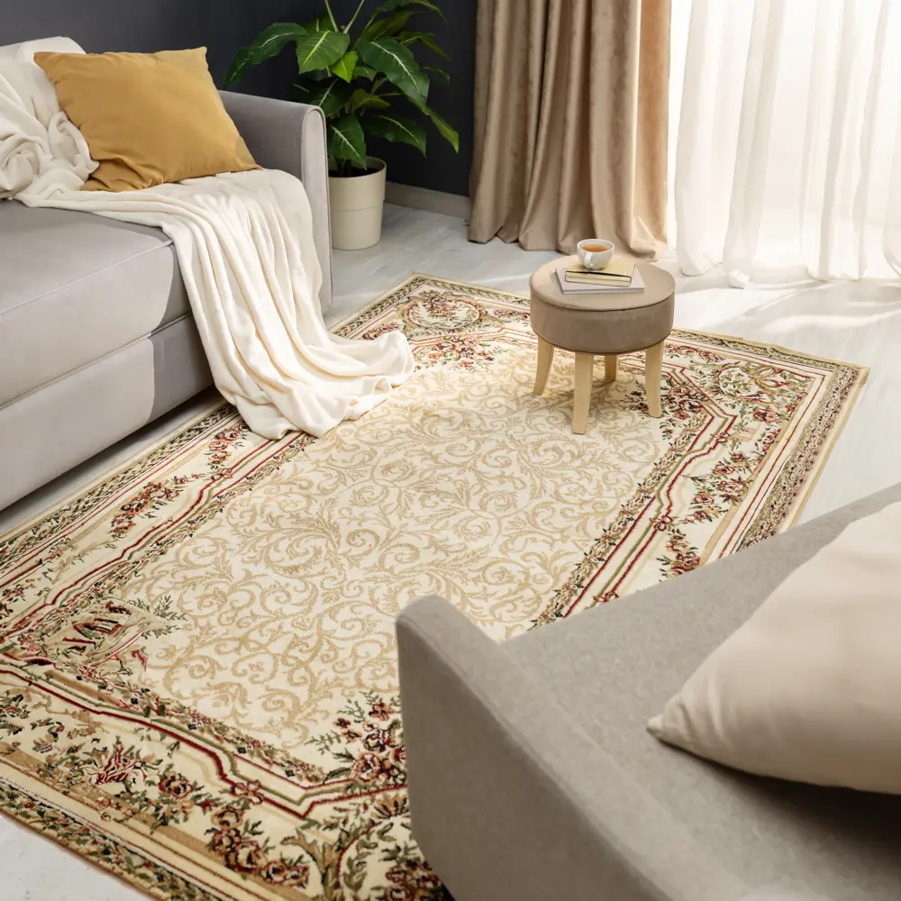 Ковер полипропилен Олимпос 80x150 см цвет кремовый MERINOS STLM-2117372