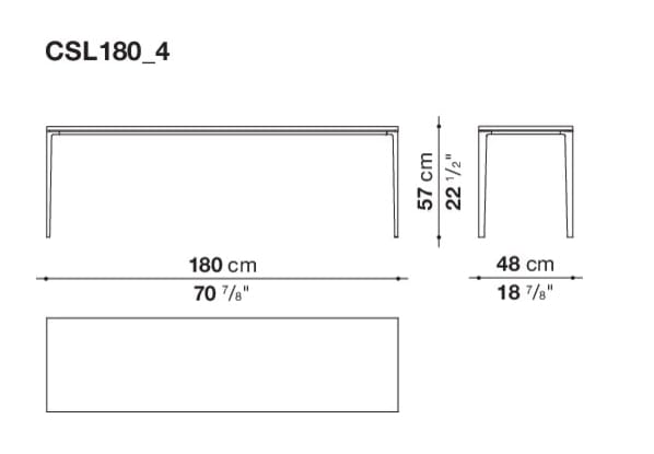 Прямоугольный консольный стол с кованым зеркальным стальным верхом Maxalto Soleide ARCH-00107166 - Вид №4
