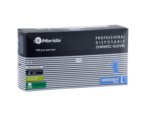 TRN568 Винилнитриловые перчатки, синие, размер L, 100 шт./упаковка Merida