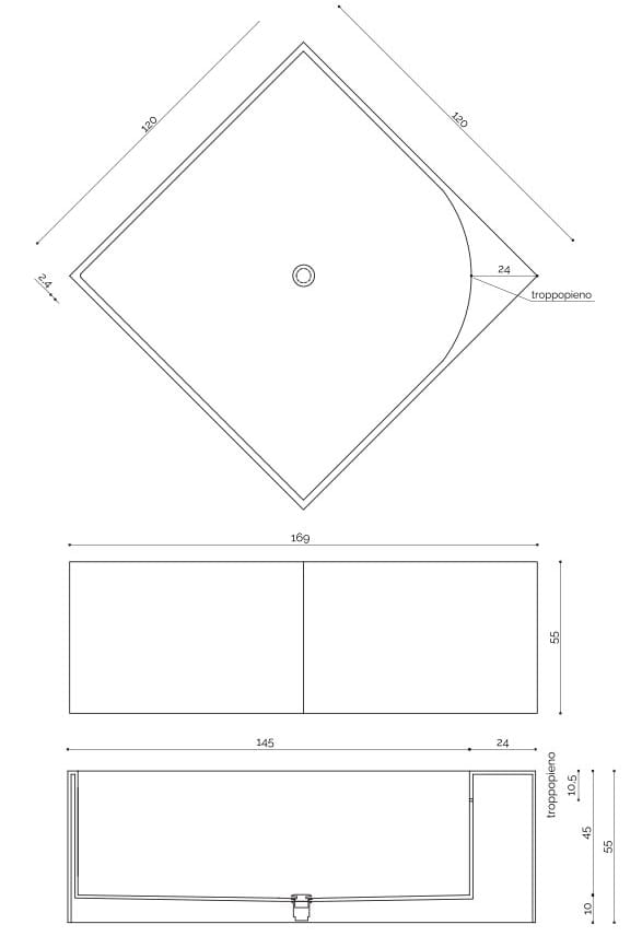 Квадратная ванна Corian® Acquapazza Corian ® elements ARCH-00129188 - Вид №3