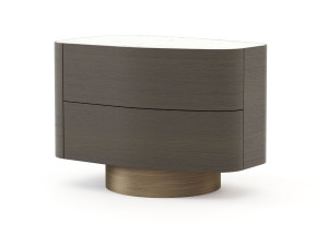 Деревянная тумбочка с ящиками и каменной столешницей