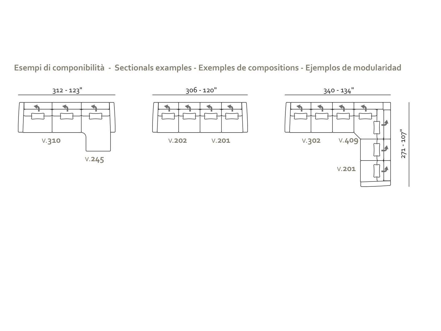 3-местный тканевый диван с подголовником Max Divani CORE ARCH-00135223 - Вид №4