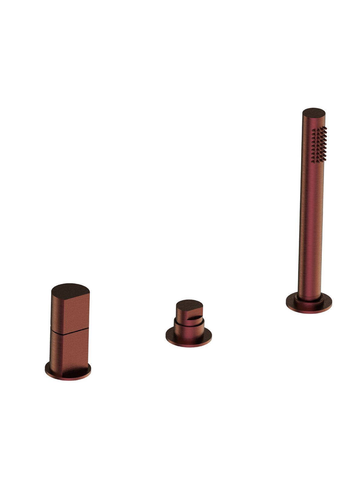 Смеситель для ванны с 3 отверстиями из нержавеющей стали с ручным душем Rubinetterie Frattini Borgia ARCH-00105090 - Вид №1