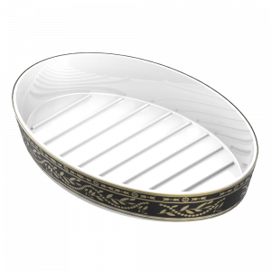 A7F-4607 Мыльница фарфоровая Thg-paris Marquise чёрный с золотым декором Хром