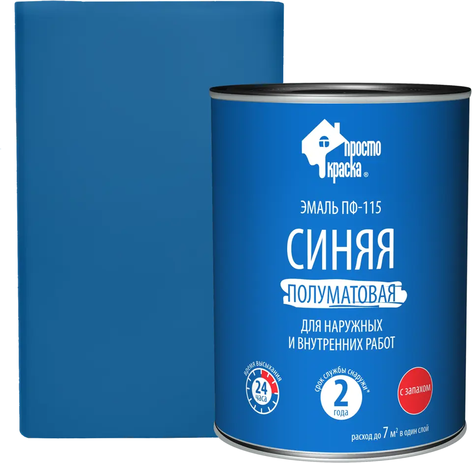Эмаль ПРОСТОКРАСКА ПФ-115 синяя для наружных и внутренних работ 82174338