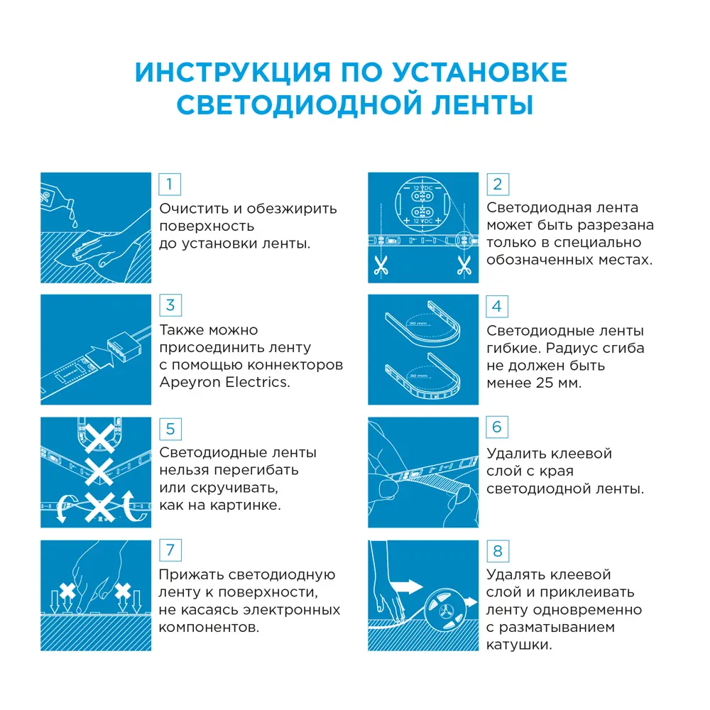 APEYRON Контурная подсветка для интерьера 3 метра теплый белый 81945420 STLM-0014374 - Вид №12