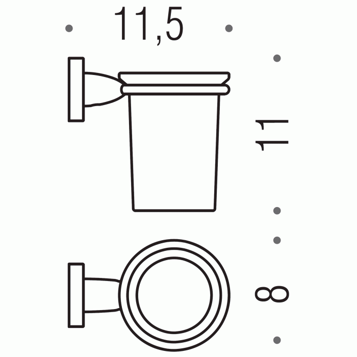 B2702 Стакан настенный COLOMBO Basic Colombo Design - Вид №3