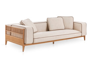 2-местный диван из ткани и ротанга