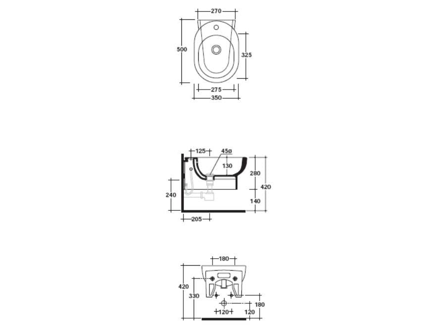 Керамическое подвесное биде Galassia M2 ARCH-00108427 - Вид №3
