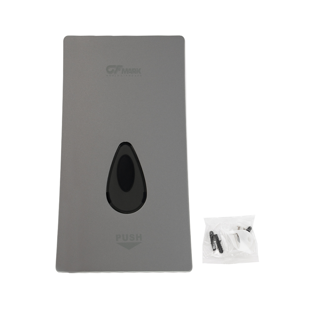 GFmark - Дозатор жидкого МЫЛА, универсальный, пластиковый, СЕРЫЙ, с глазком - капля, 400 мл, код: 642  - Вид №9