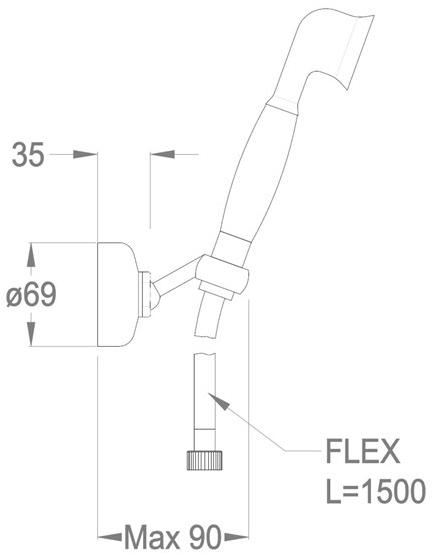 Fir Italia Настенный латунный ручной душ с подставкой Melrose 22 2239122 - Вид №1