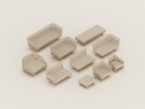 Тканевая квадратная Садовая подставка для ног Kettal Bitta ARCH-00080429 - Вид №3