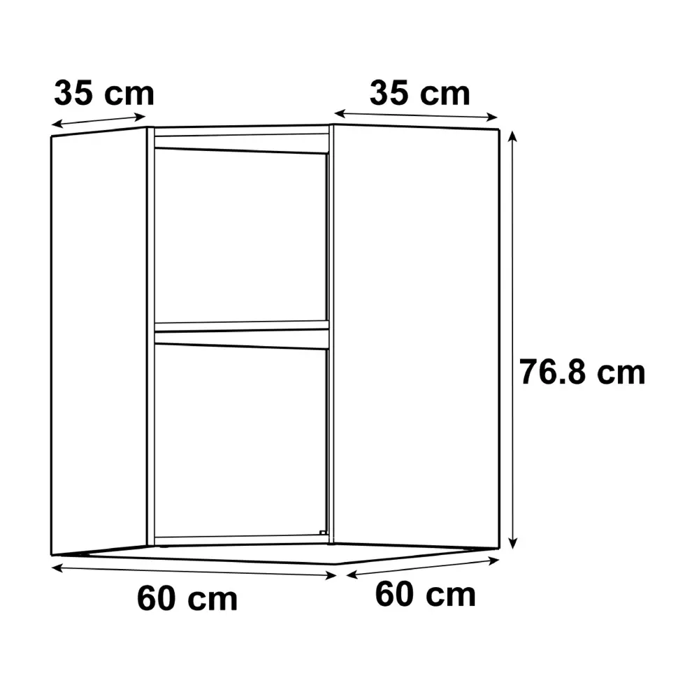 Каркас навесной угловой Delinia ID, 60x76.8x35 см, цвет белый STLM-2201451 - Вид №1