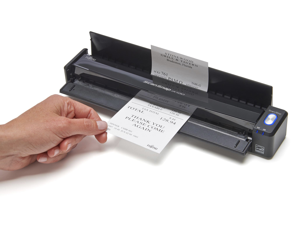 PA03688-B001 Scansnap ix100 mobile document scanner, a4, simplex, 5.2 sec, wifi Fujitsu  - Вид №1