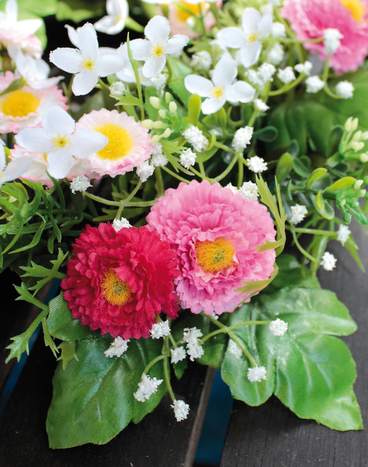 3163 510 a3 Венок из искусственных цветов 'Искусственные ромашки', Ø28см, розовый H-andreas  - Вид №4