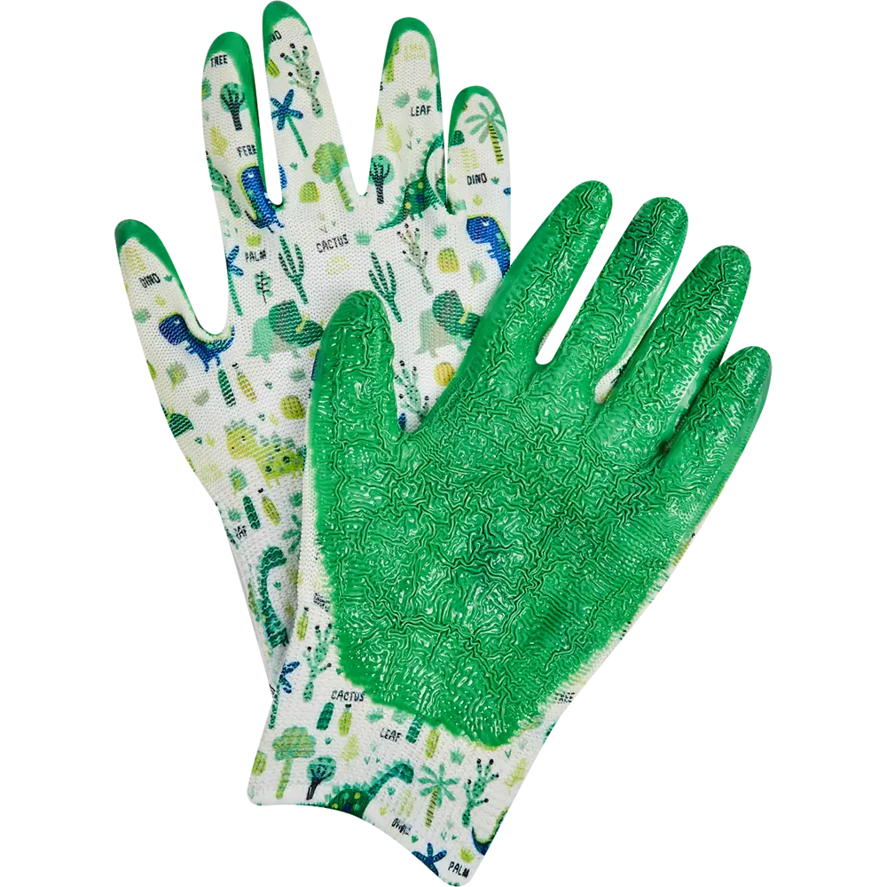 GARDEN SHOW Детские перчатки с динозаврами для садовых работ 8-10 лет 89166304 STLM-0079371 - Вид №1