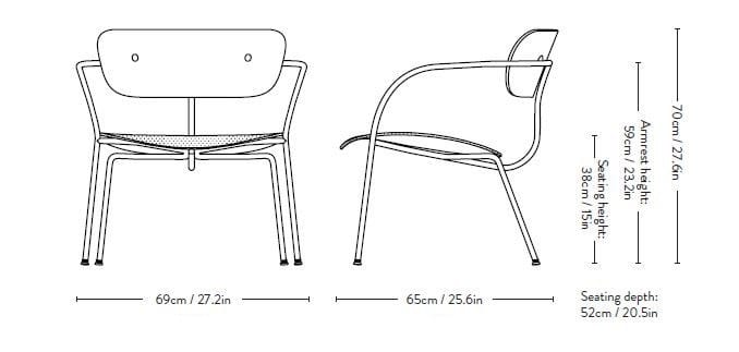 Кресло с подлокотниками с мягким сиденьем &Tradition павильон ARCH-00128539 - Вид №6