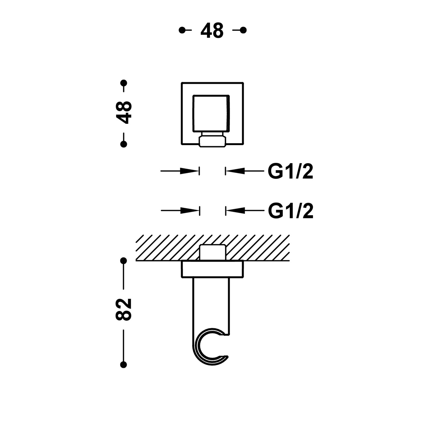 Стационарная опора с подачей воды для ручного душа и шланга-20218221 TRES RICAMBI - Вид №1