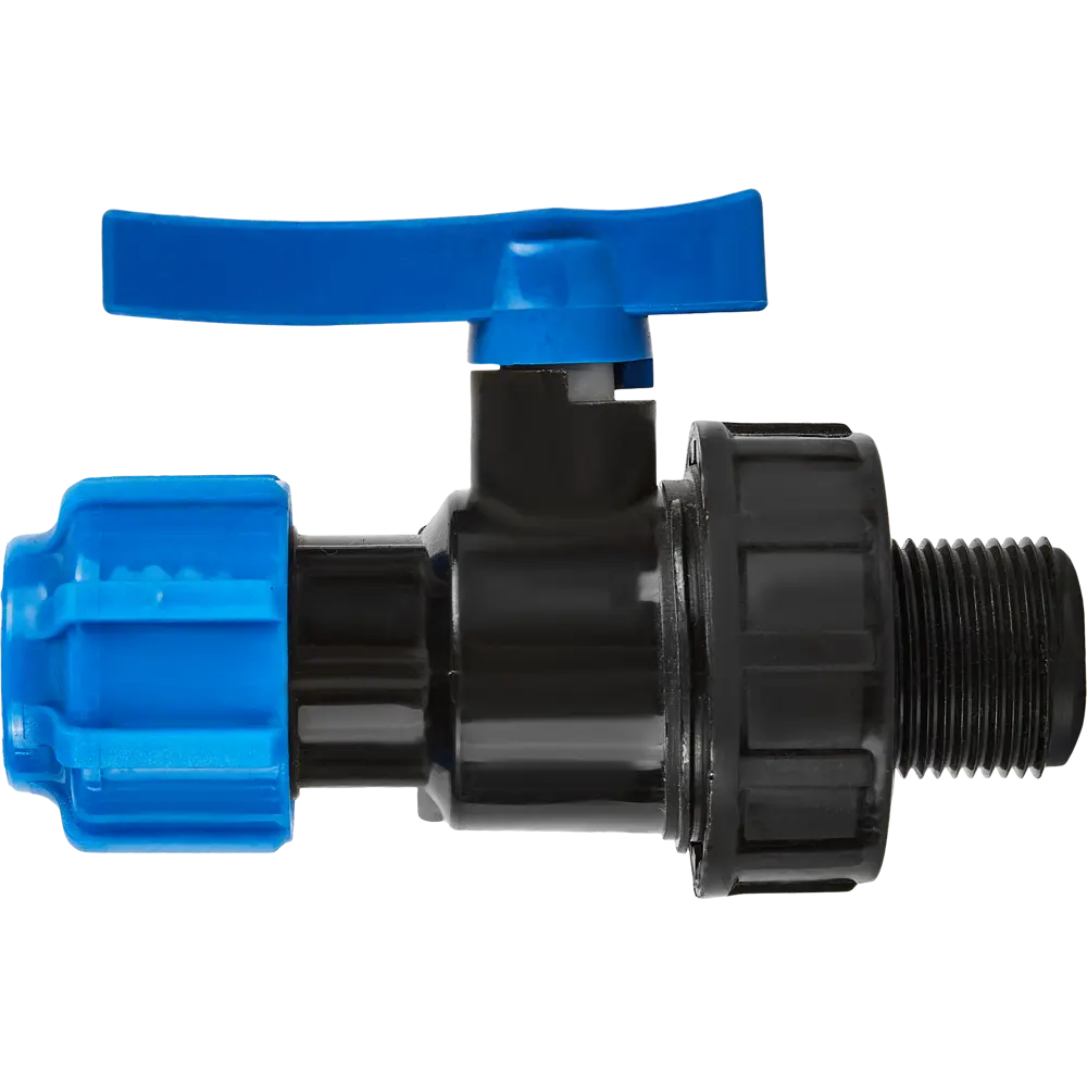 Кран разъемный ПНД ПОЛИТЭК для водоснабжения 20x3/4" наружная резьба 85358395 STLM-0062137 - Вид №1