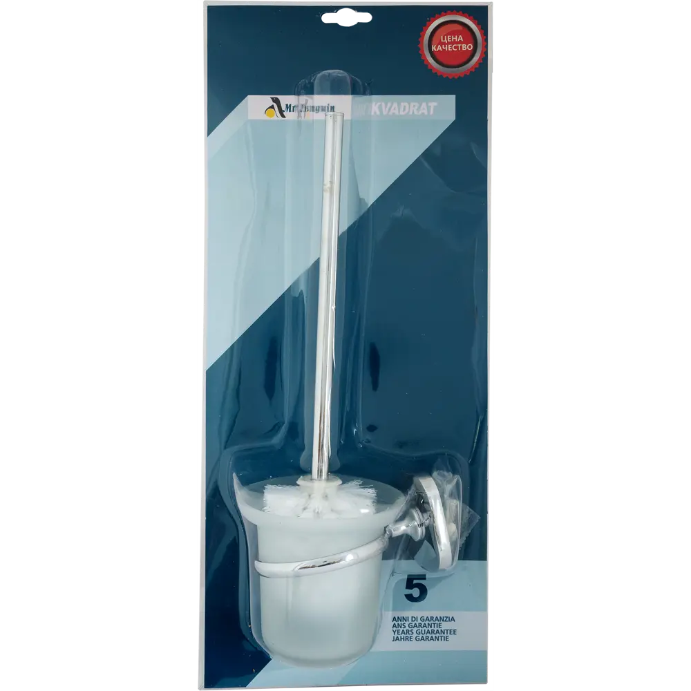 Ёршик подвесной для унитаза Mr Penguin Квадрат стекло цвет белый STLM-2161837