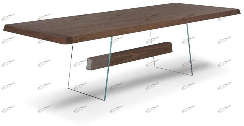 Natuzzi Прямоугольный стол из дерева и стекла Phantom sun-id-1452475