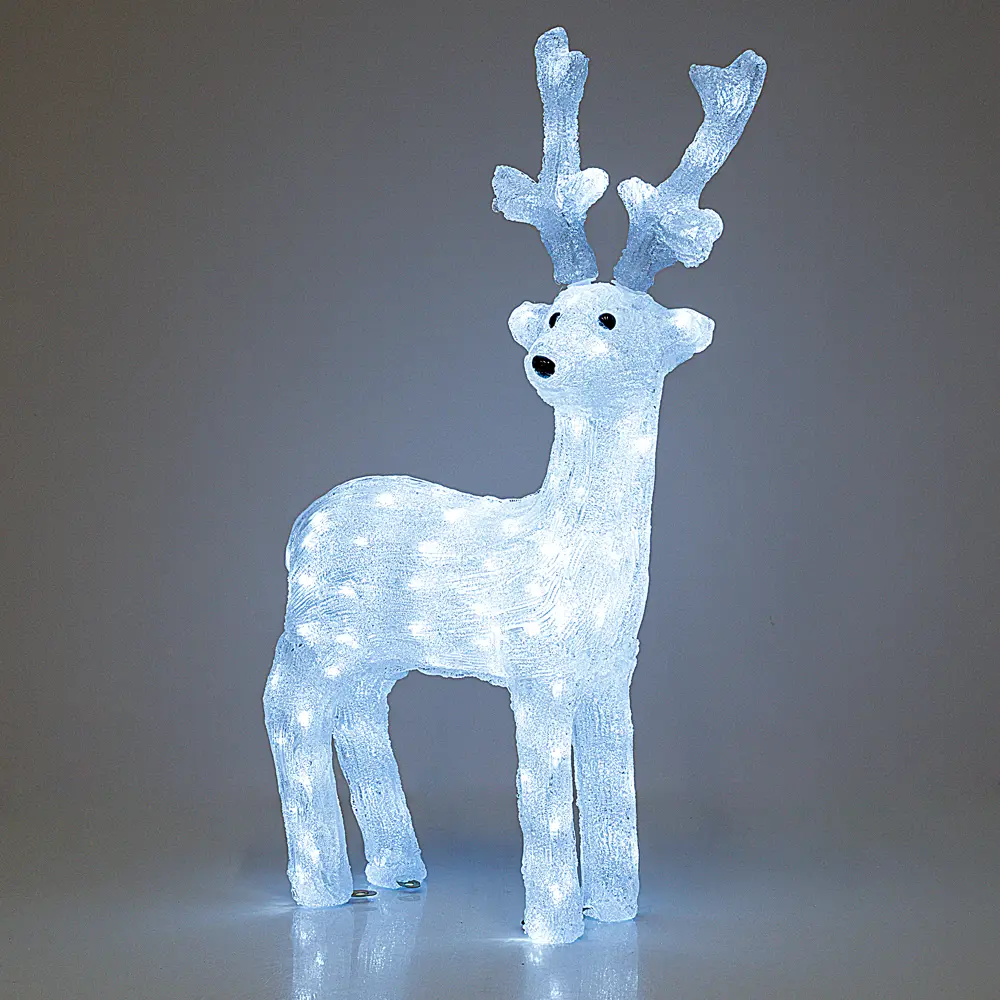 82610010 Электрогирлянда-фигура «Олень» для улицы 120 ламп, 63 см, цвет холодный белый STLM-0960012
